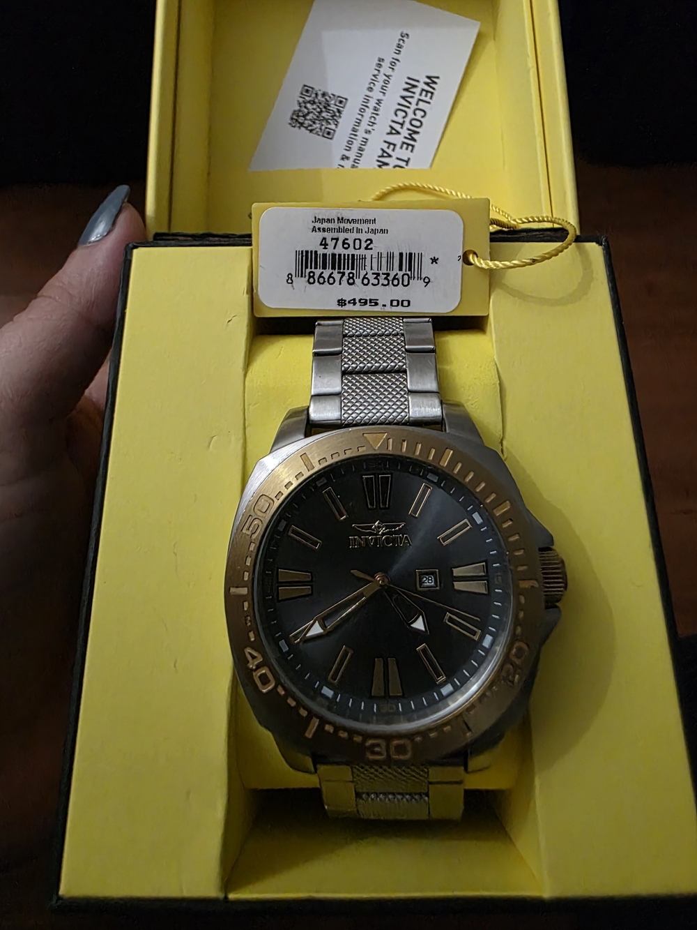 Invicta Men's Stainless Steel Dive Watch in Black and Silver